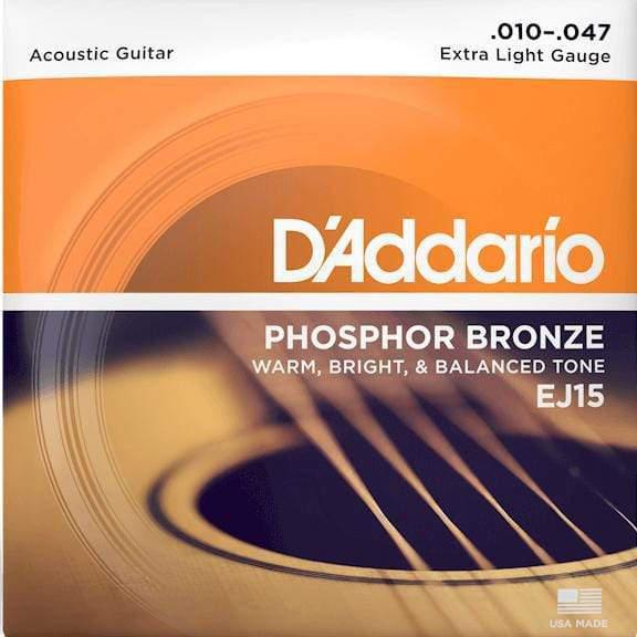 D'Addario EJ15 Phosphor Bronze Extra Light 10-47 Acoustic Guitar Strings-D'Addario-Infinite Music