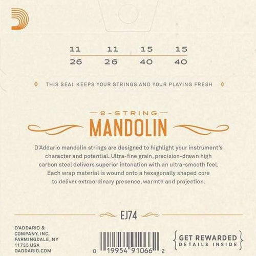 D'Addario EJ74 Mandolin Strings - Medium 11-40-D'Addario-Infinite Music