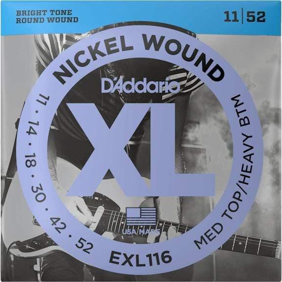 D'Addario EXL116 Nickel Wound Medium Top/Heavy Bottom Electric Guitar Strings 11-52-D'Addario-Infinite Music