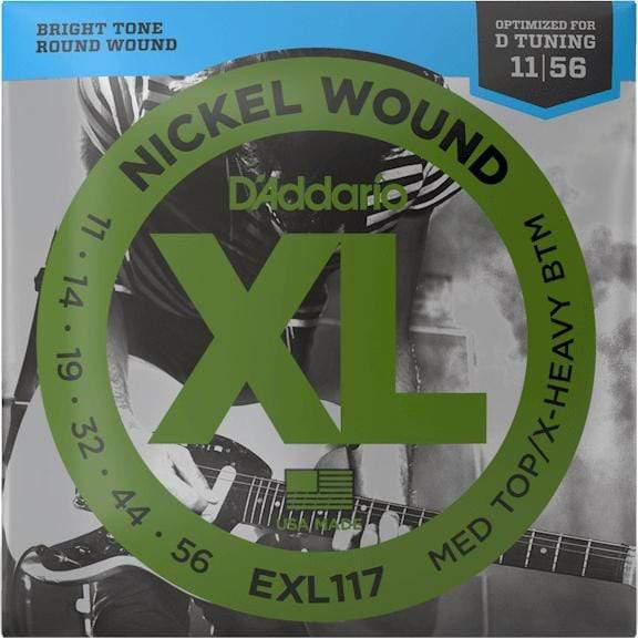 D'Addario EXL117 Nickel Wound Medium Top/Extra-Heavy Bottom Electric Guitar Strings 11-56-D'Addario-Infinite Music