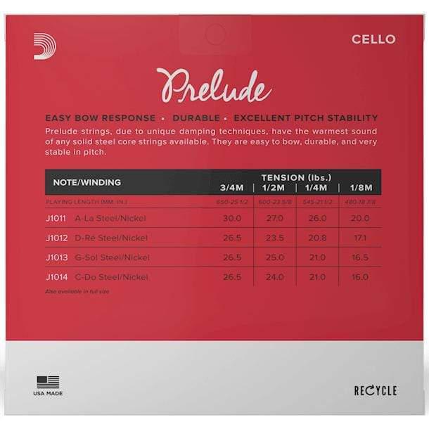 D'Addario Prelude Single G 3/4 Cello String - Medium Tension-D'Addario-Infinite Music