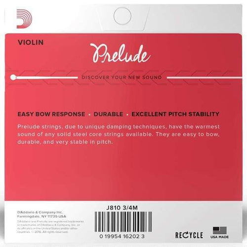 D'Addario Prelude Single G 3/4 Violin String - Medium Tension-D'Addario-Infinite Music