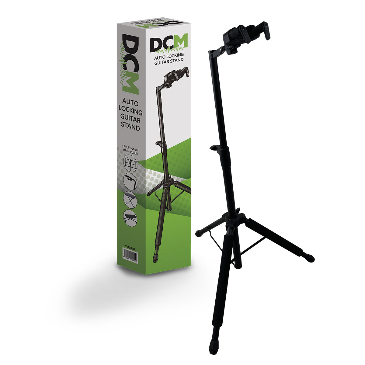 DCM GSL01 Auto Locking Guitar Stand Black-DCM-Infinite Music