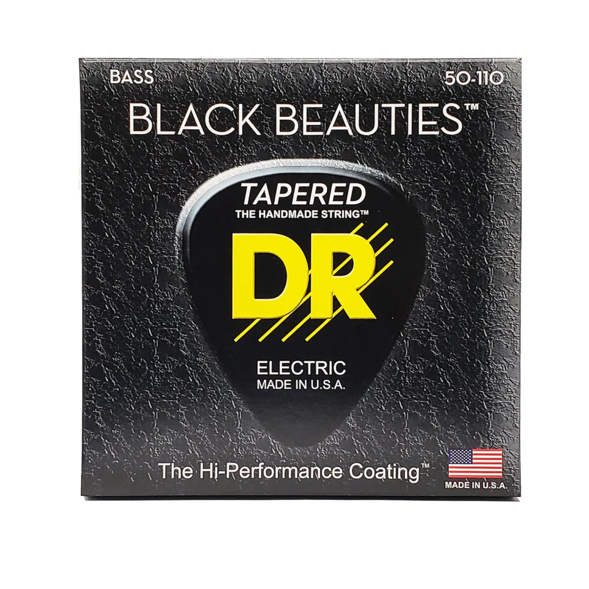 DR BLACK BEAUTIES BKBT-50 Black Colored Bass Guitar Strings: Heavy 50-110 Tapered-DR Strings-Infinite Music