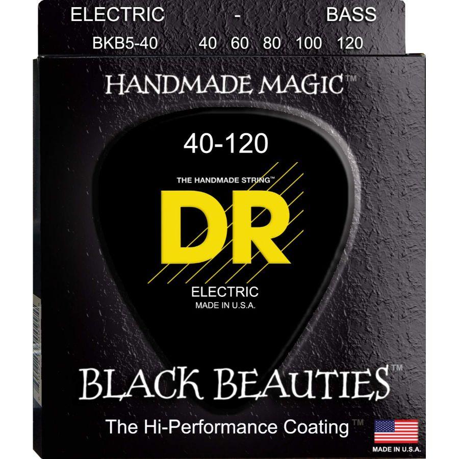 DR Strings BKB5-40 Black Beauties 5 String Bass Guitar Strings - 40-120-DR Strings-Infinite Music