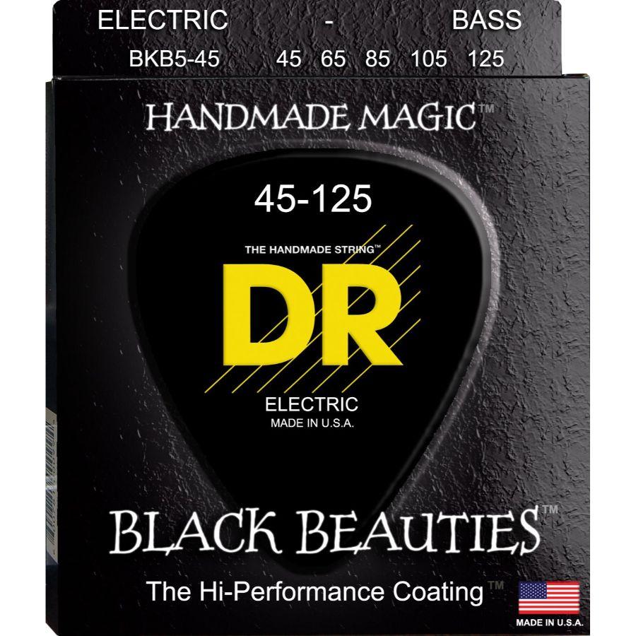 DR Strings BKB5-45 Black Beauties 5 String Bass Guitar Strings - 45-125-DR Strings-Infinite Music