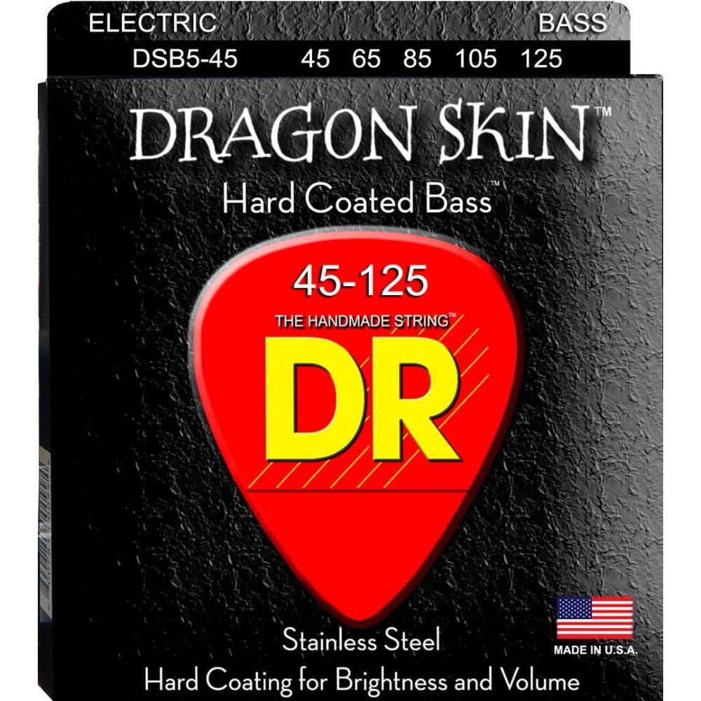 DR Strings DSB5-45 Dragon Skin Coated Bass Guitar Strings - 45 -125-DR Strings-Infinite Music