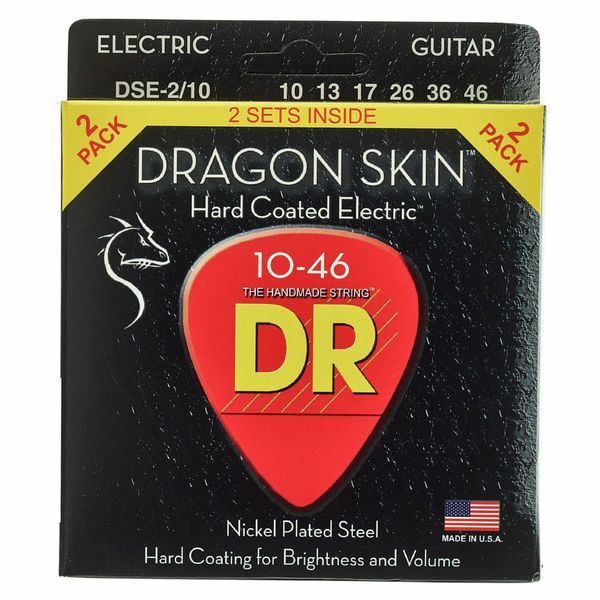 DR Strings DSE-2/10 Dragon Skin 10-46 Electric Guitar Strings - 2 Pack-DR Strings-Infinite Music