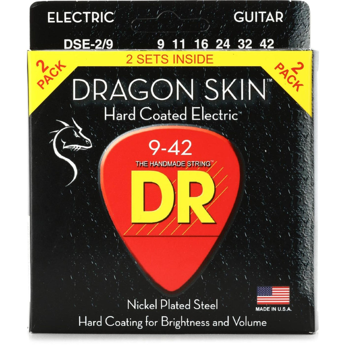 DR Strings DSE-2/9 Dragon Skin 9-42 Electric Guitar Strings - 2 Pack-DR Strings-Infinite Music