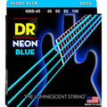 DR Strings NBB-40 Hi-Def Coated NEON Blue Bass Guitar Strings 40-100-DR Strings-Infinite Music