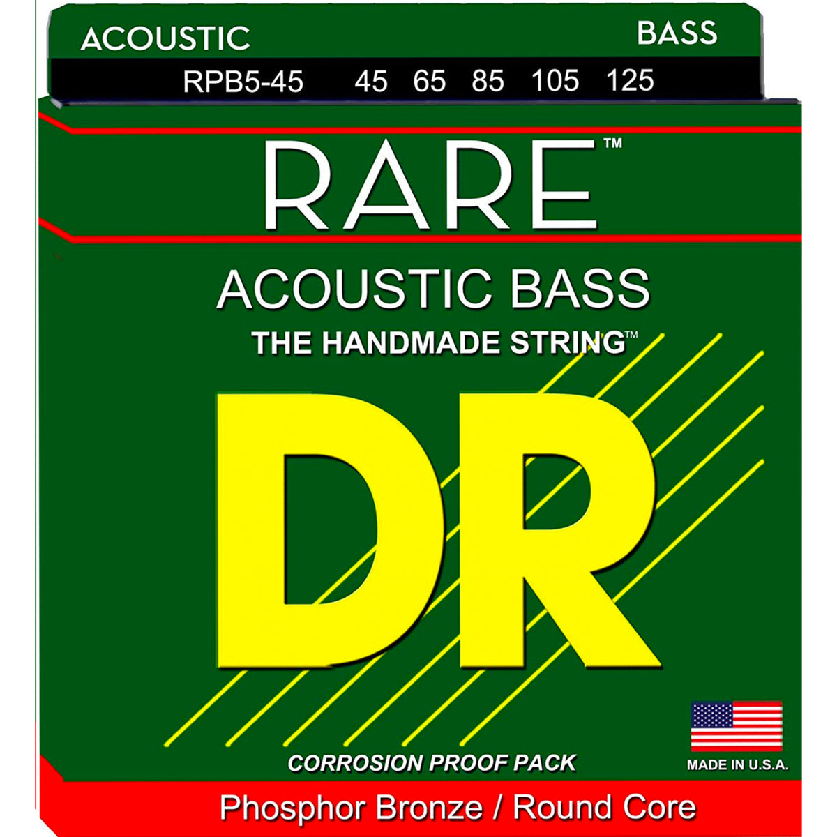 DR Strings Rare Phosphor Bronze Acoustic Bass Guitar Strings Long Scale Set - 5-String 45-125 Medium RPB5-45-Infinite Music-Infinite Music