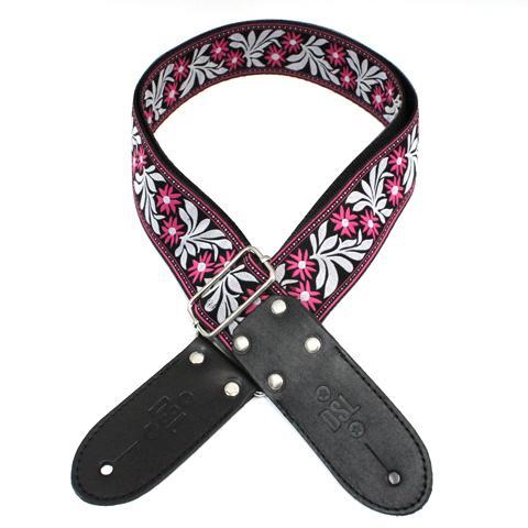 DSL Flower Fuchsia Jacquard Weaving Guitar Strap-DSL-Infinite Music