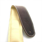 DSL GEG Garment Saddle 2.5" Brown/Beige Leather Padded Guitar Strap-DSL-Infinite Music
