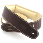DSL GEG Garment Saddle 2.5" Brown/Beige Leather Padded Guitar Strap-DSL-Infinite Music