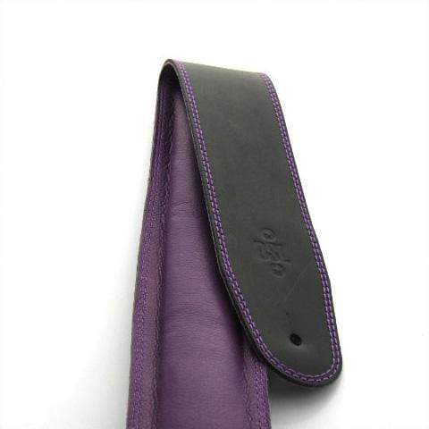 DSL Garment 2.5" Black/Purple Leather Padded Guitar Strap-DSL-Infinite Music