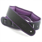 DSL Garment 2.5" Black/Purple Leather Padded Guitar Strap-DSL-Infinite Music