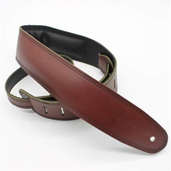DSL Garment 2.5" Maroon/Black Leather Padded Guitar Strap-DSL-Infinite Music