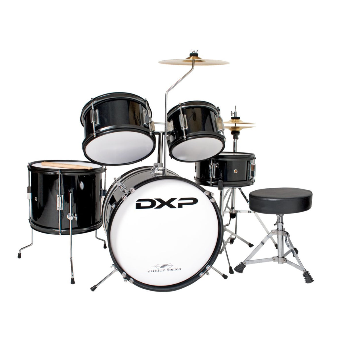 DXP Junior Series 5-piece Drum Kit - Black-DXP-Infinite Music
