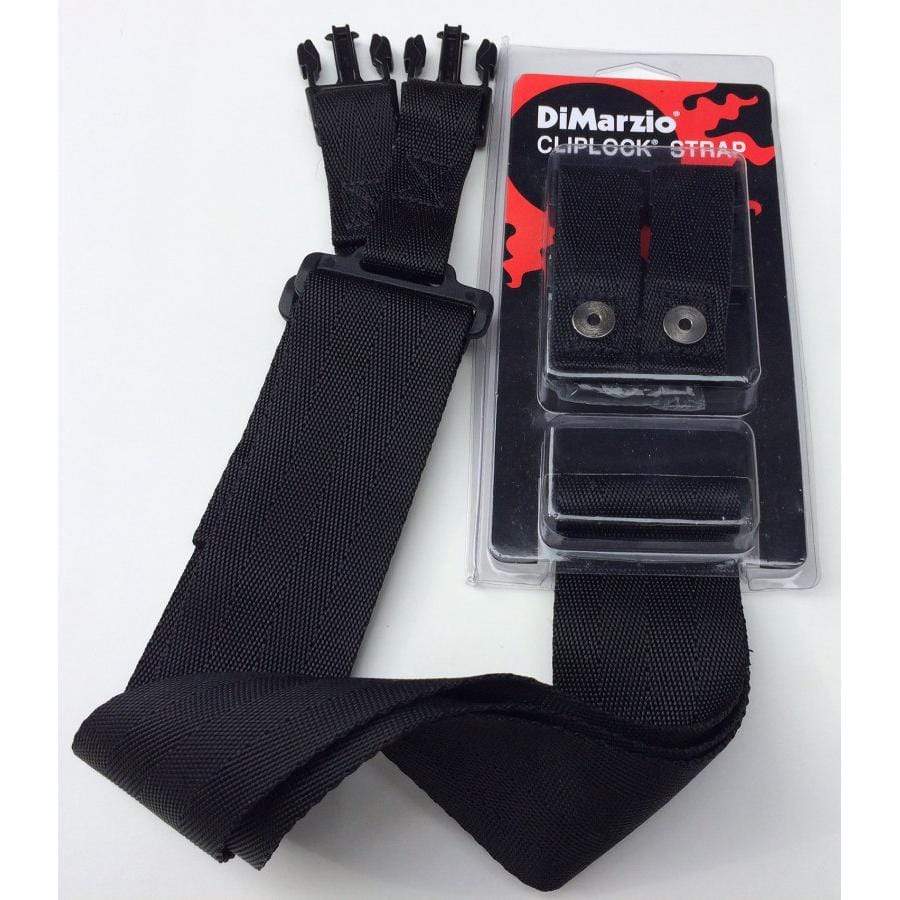 DiMarzio Black Elastic Cliplock Guitar Strap-DiMarzio-Infinite Music