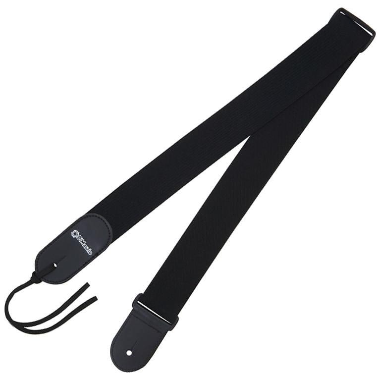 DiMarzio Black Elastic Guitar Strap With Leather Ends-DiMarzio-Infinite Music