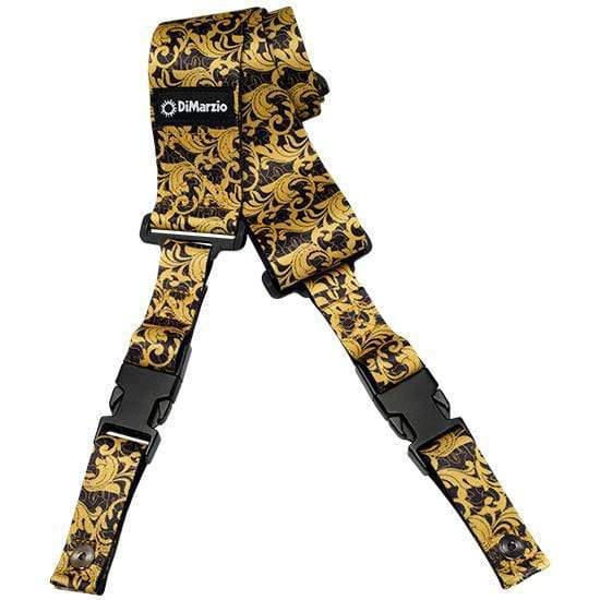 DiMarzio Steve Vai Utopia Cliplock Black and Gold Guitar Strap-DiMarzio-Infinite Music