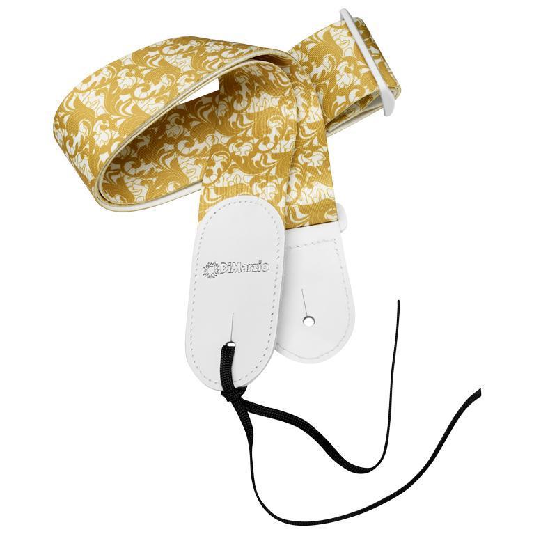DiMarzio Steve Vai Utopia Guitar Strap - White and Gold-DiMarzio-Infinite Music
