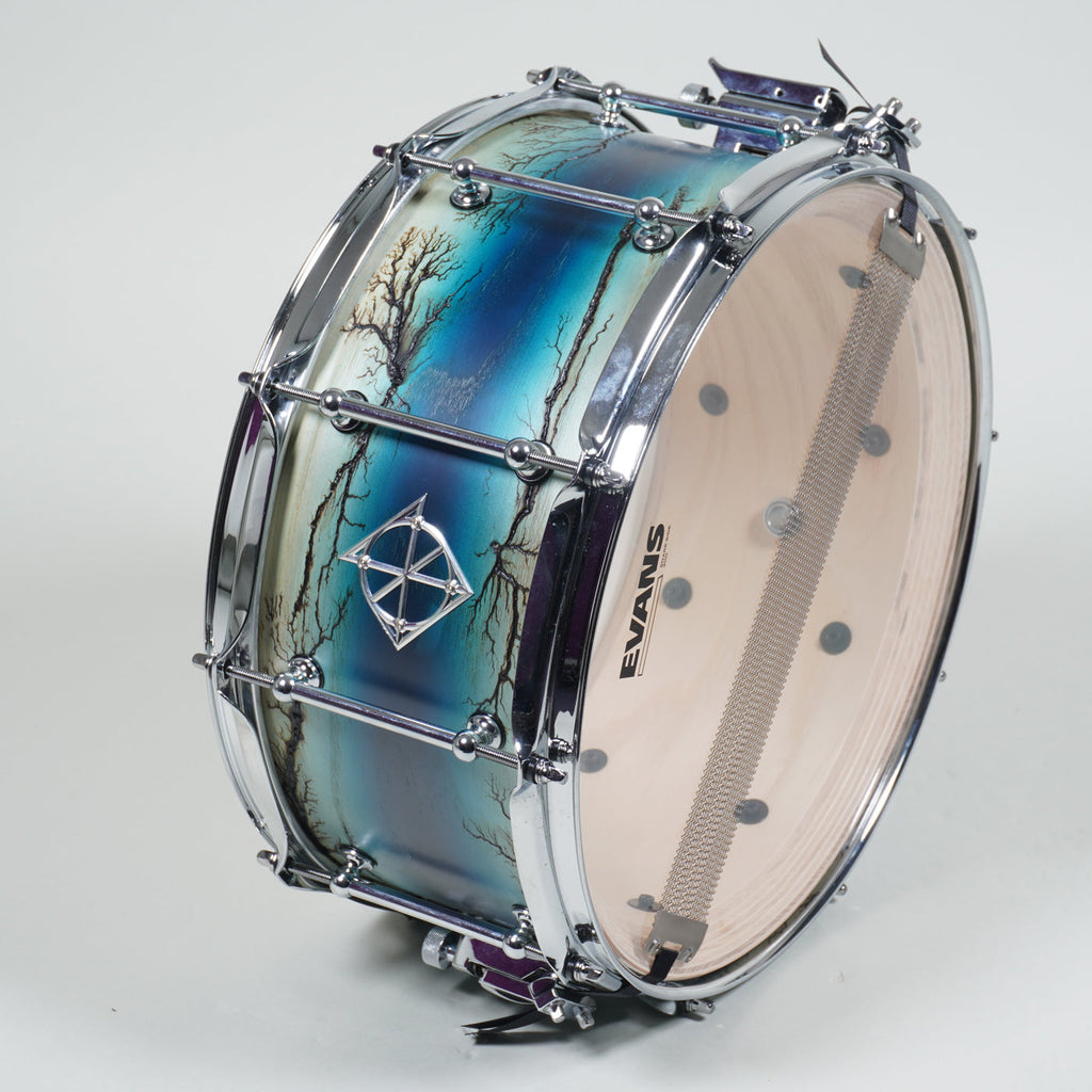 Dixon 14 x 6.5" Artisan Series Ash Snare Drum - Satin Enchanted Blue Reverse Burst-Dixon-Infinite Music