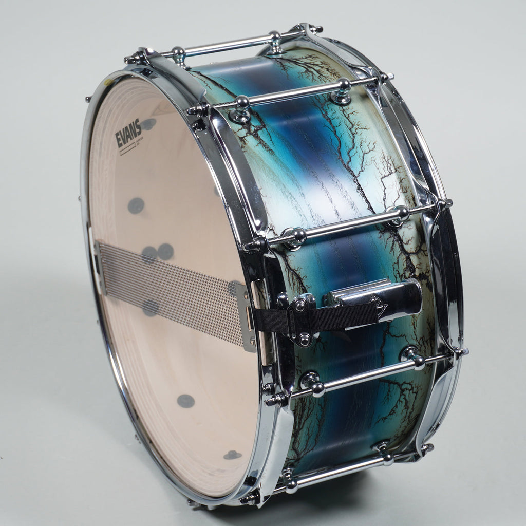 Dixon 14 x 6.5" Artisan Series Ash Snare Drum - Satin Enchanted Blue Reverse Burst-Dixon-Infinite Music