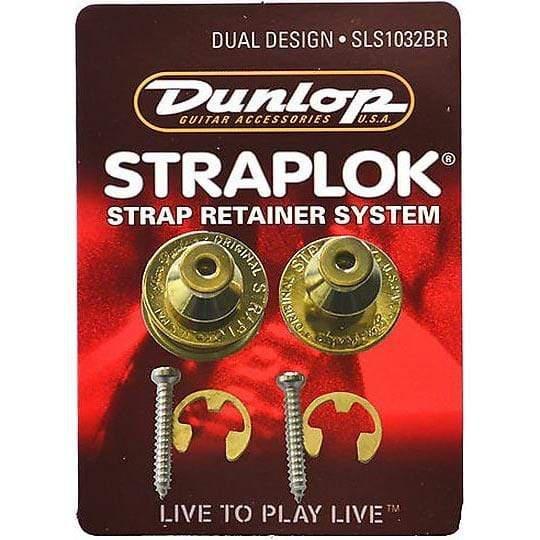 Dunlop J103BR Guitar Brass Straplocks - Pair-Dunlop-Infinite Music
