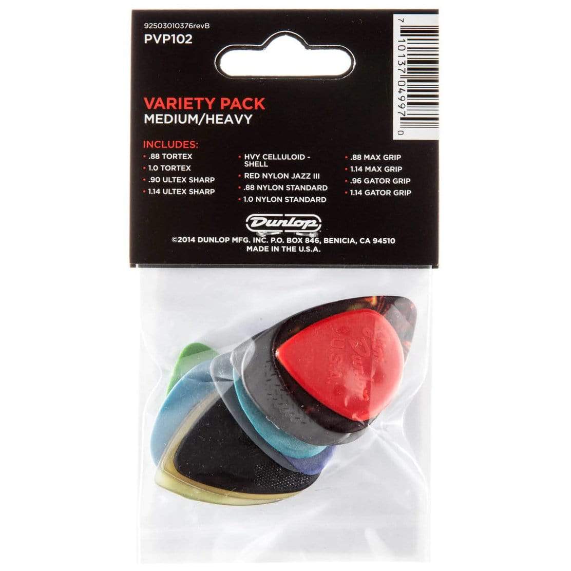 Dunlop PVP102 Medium/Heavy Variety Guitar Picks - 12 Pack-Dunlop-Infinite Music