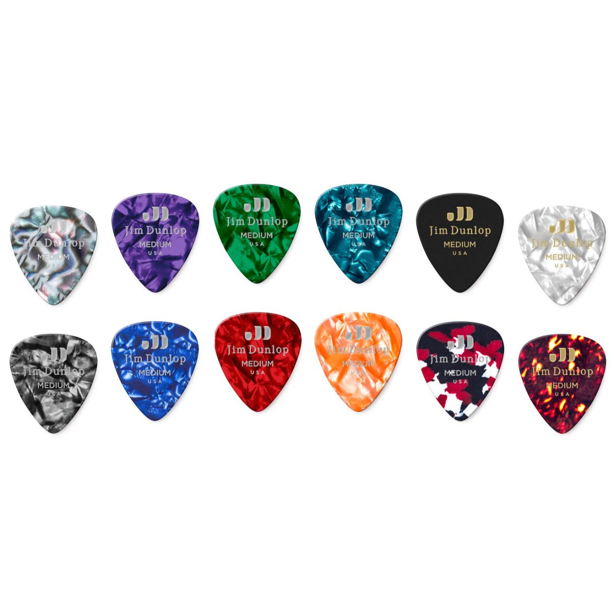 Dunlop PVP106 Celluloid Medium Variety Guitar Picks - 12 Pack-Dunlop-Infinite Music