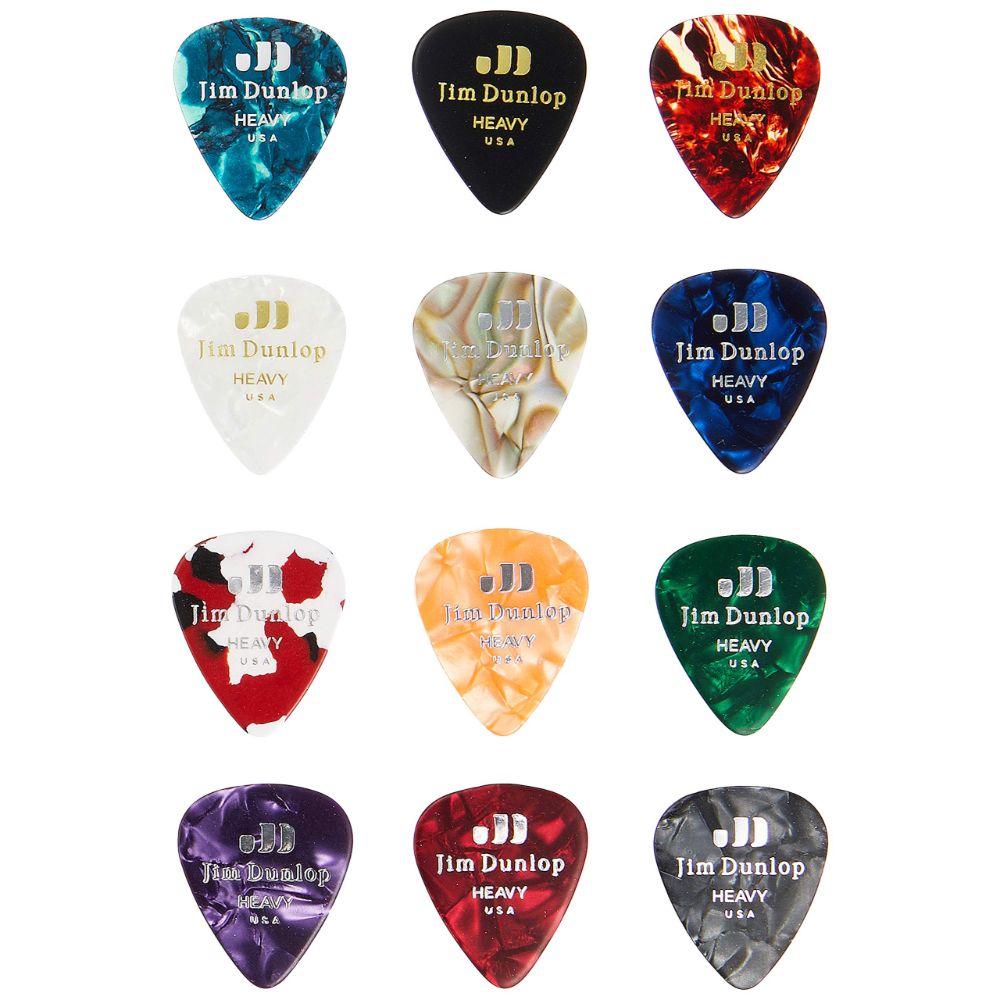 Dunlop PVP107 Celluloid Heavy Variety Guitar Picks - 12 Pack-Dunlop-Infinite Music