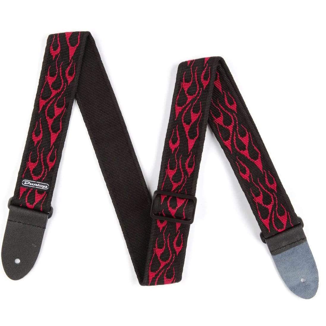 Dunlop Red Flambe Flame Guitar Strap-Dunlop-Infinite Music