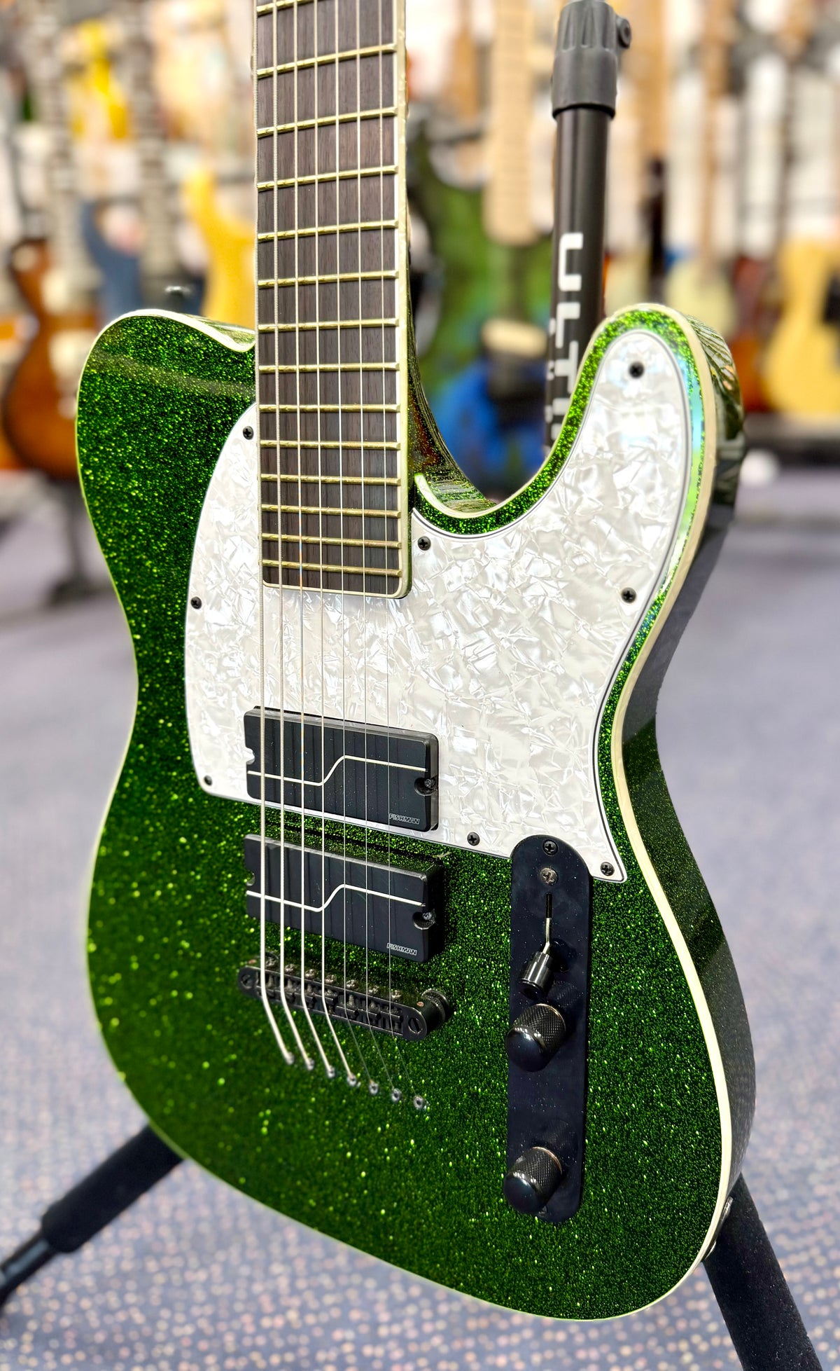 ESP LTD SCT-607B Stephen Carpenter 7 String Baritone Electric Guitar -Green Sparkle- W/- Hard Case ( Pre Owned)-ESP-Infinite Music