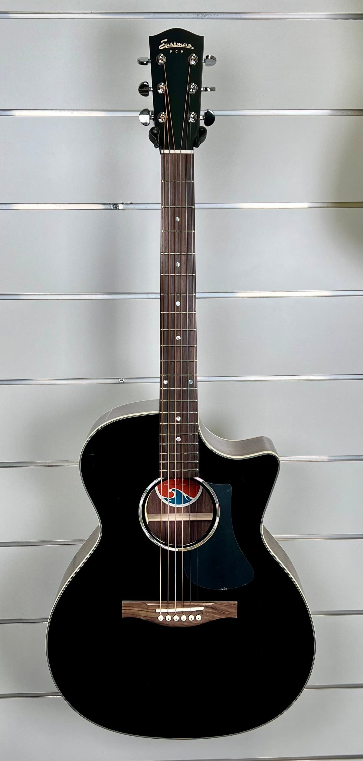 Eastman PCH2-GACE BK Acoustic Electric Guitar ( Gloss Black Top) w/- Gig Bag-Eastman-Infinite Music