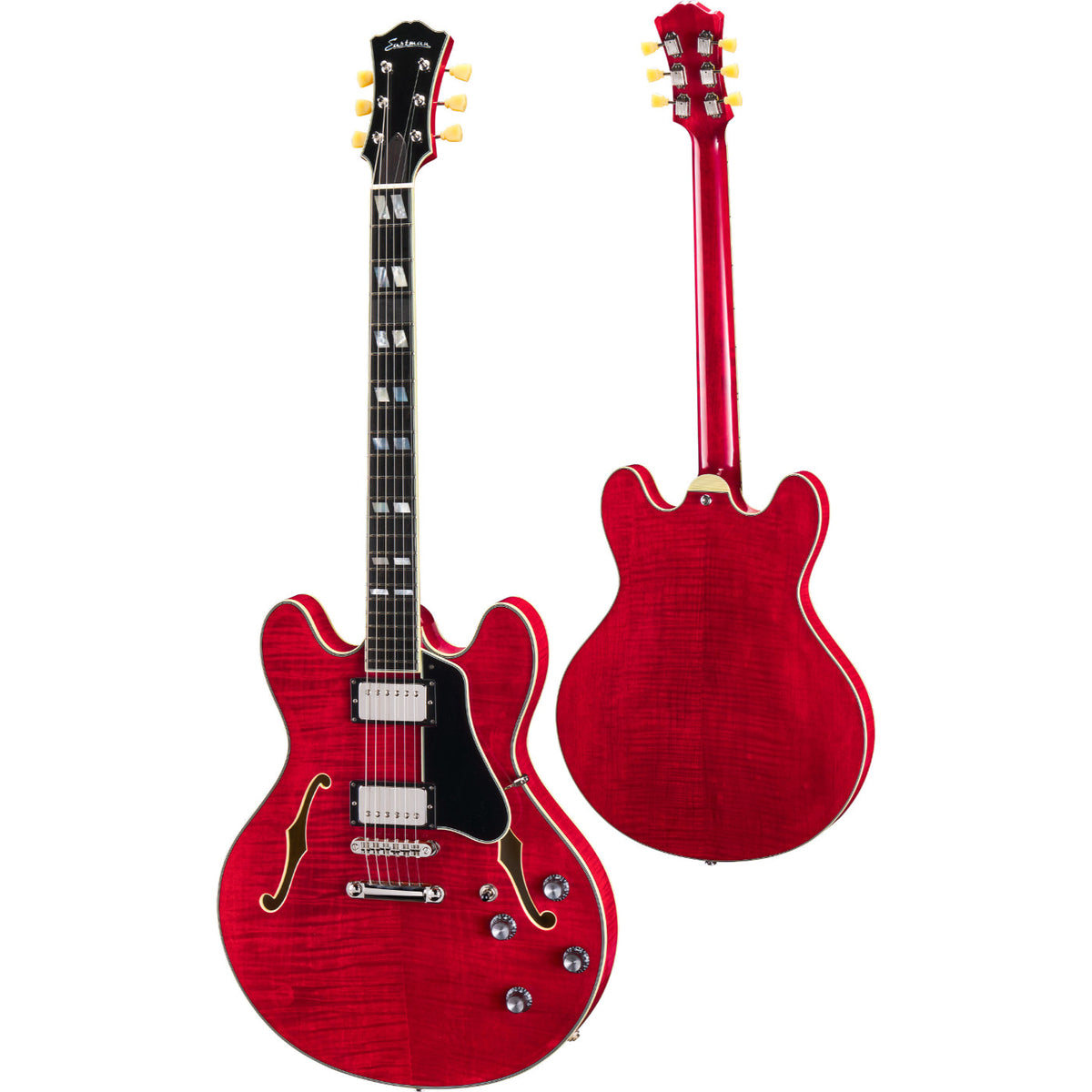 Eastman T486-RD Thinline Semi Hollowbody Electric Guitar - Red - W- Hard Case-Eastman-Infinite Music