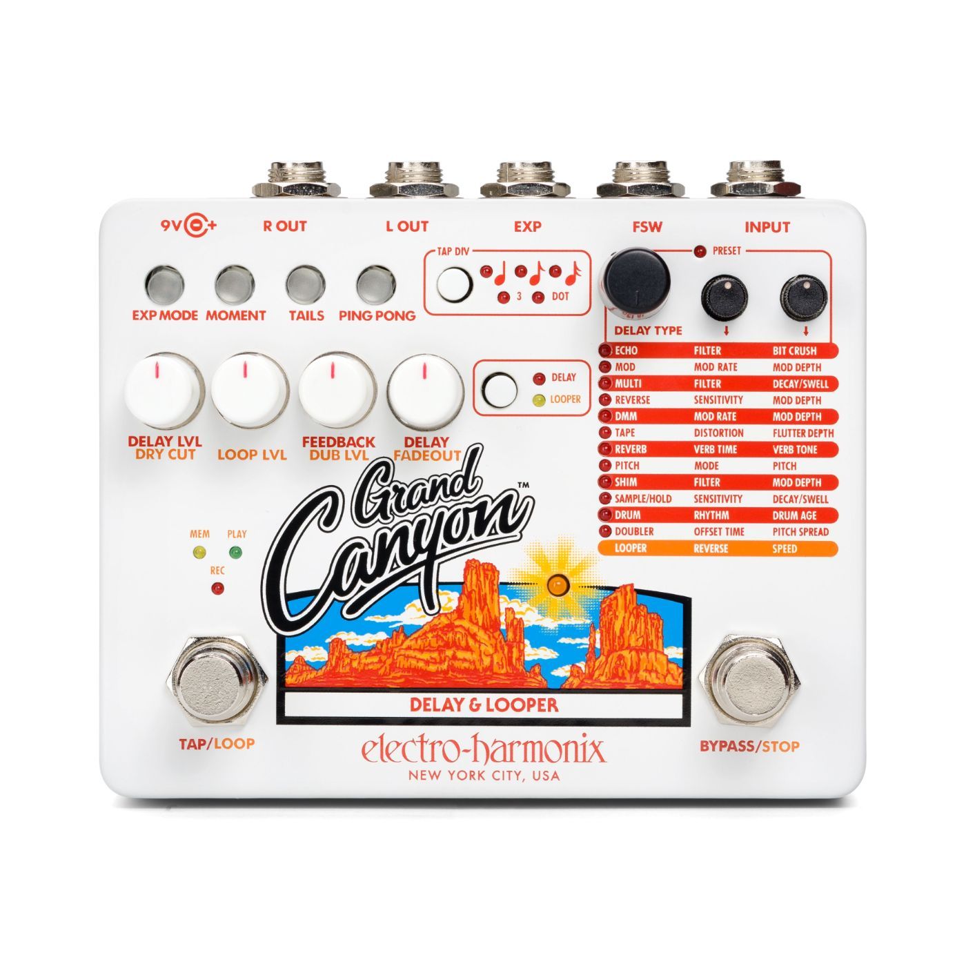 Electro-Harmonix Grand Canyon Delay & Looper Guitar Pedal-Electro-Harmonix-Infinite Music