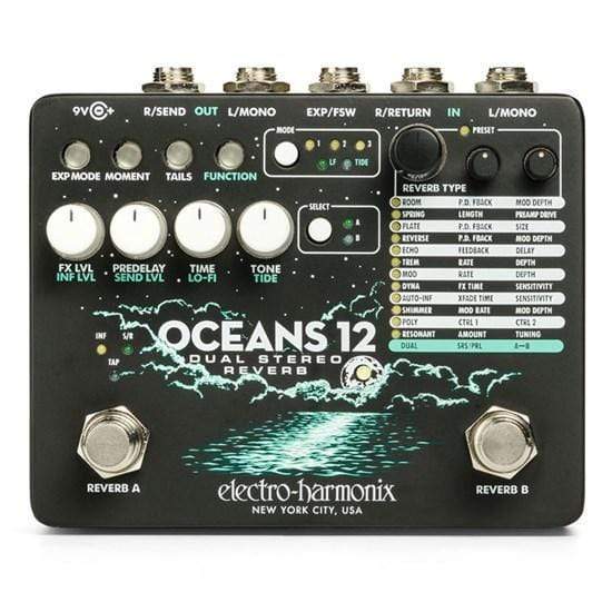 Electro-Harmonix Oceans 12 Dual Stereo Reverb Pedal-Electro-Harmonix-Infinite Music