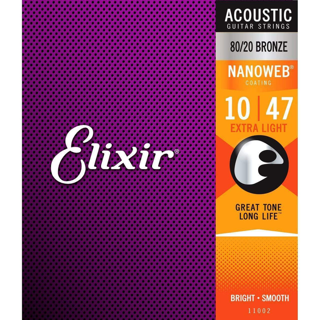 Elixir 11002 80/20 Bronze Nanoweb Acoustic Guitar String Set - Extra Light 10-47-Elixir-Infinite Music