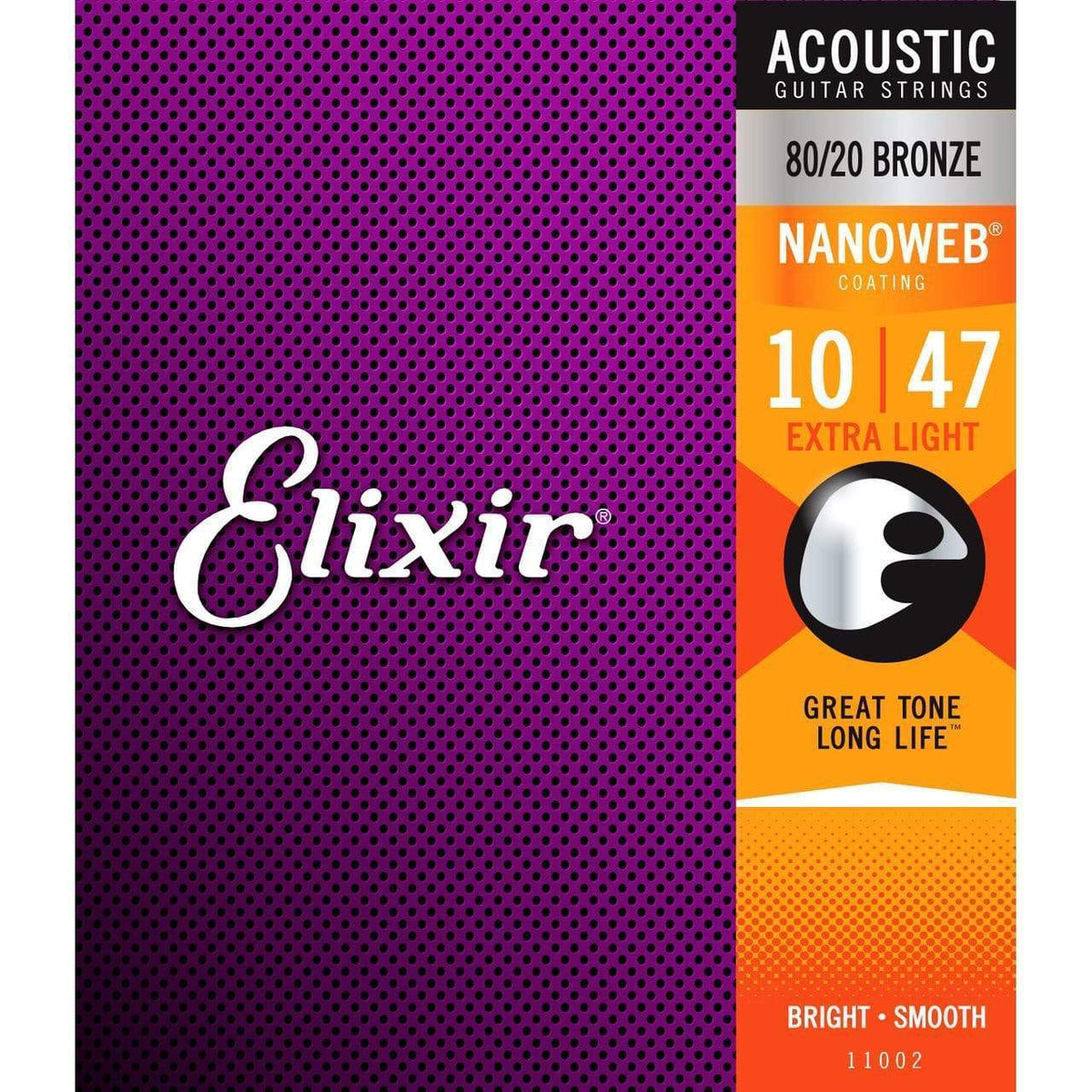 Elixir 11002 80/20 Bronze Nanoweb Acoustic Guitar String Set - Extra Light 10-47-Elixir-Infinite Music