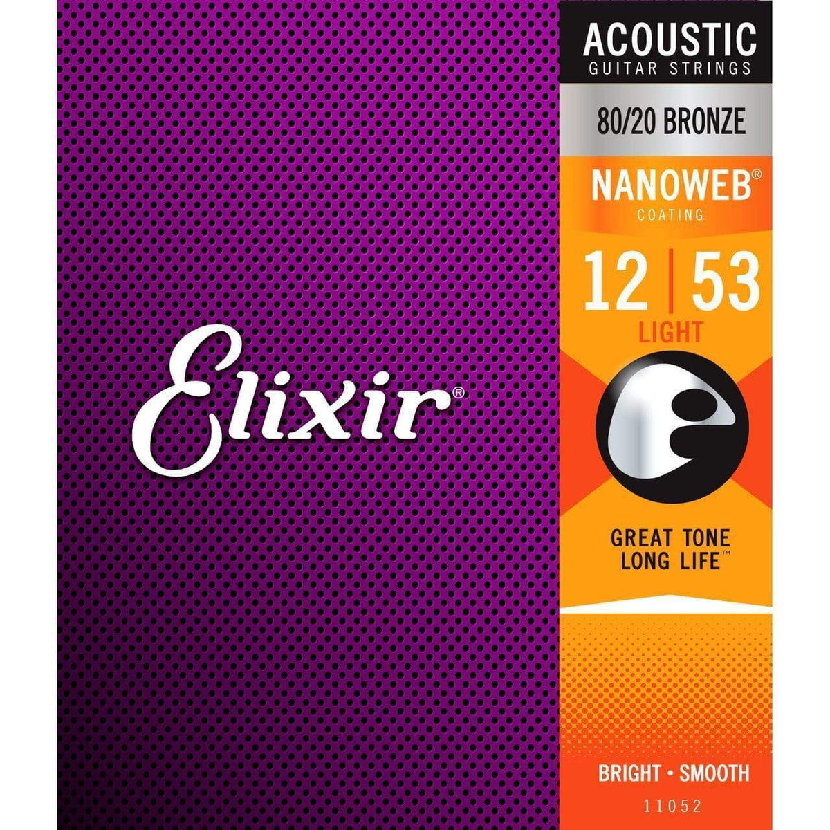 Elixir 11052 80/20 Bronze Nanoweb Acoustic Guitar Strings 12-53-Elixir-Infinite Music