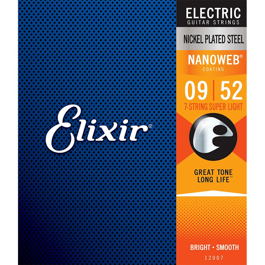 Elixir 12007 Nanoweb 7-String Electric Guitar String Set - Super Light 9-52-Elixir-Infinite Music