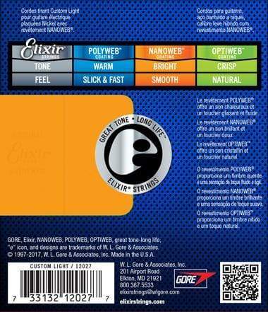 Elixir 12027 Nanoweb Electric Guitar Strings - Custom Light 9-46-Elixir-Infinite Music