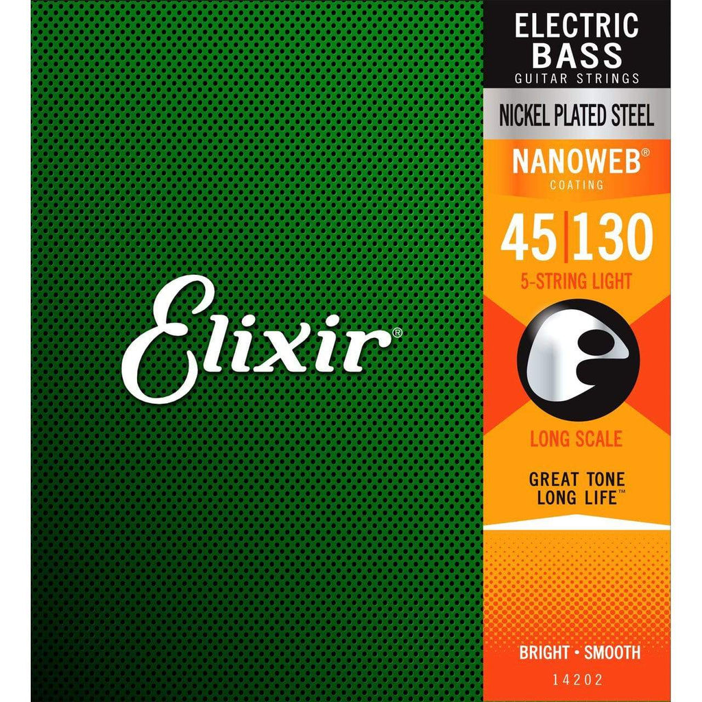 Elixir 14202 Nanoweb 5-String Bass Guitar Strings - 45-130-Elixir-Infinite Music