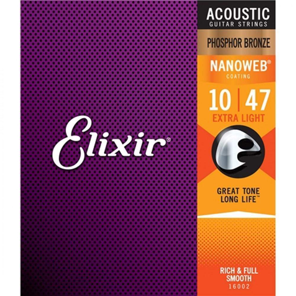 Elixir 16002 Phosphor Bronze Nanoweb Acoustic Guitar String Set - Extra Light 10-47-Elixir-Infinite Music