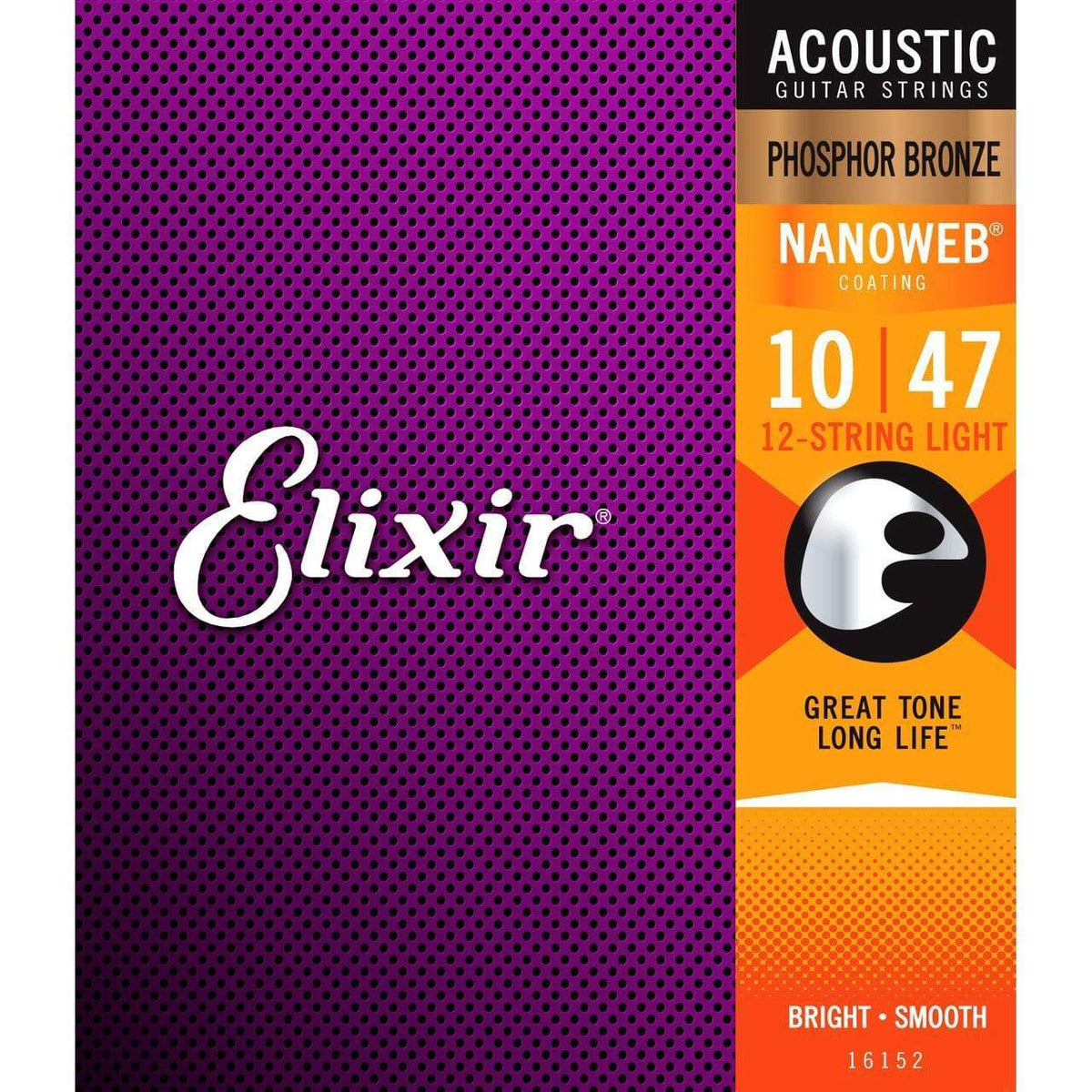 Elixir 16152 Nanoweb Phosphor Bronze 12 String Acoustic Strings Light 10-47-Elixir-Infinite Music