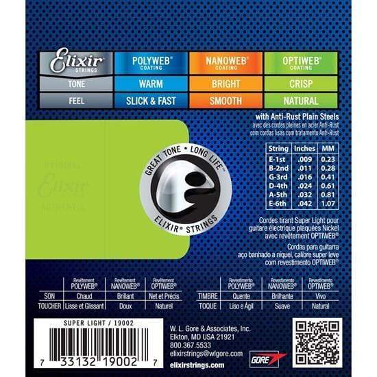 Elixir 19002 Optiweb Electric Guitar String Set - Super Light 9-42-Elixir-Infinite Music