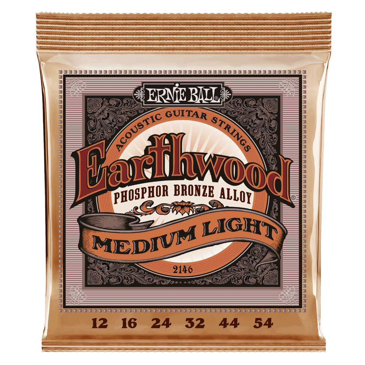Ernie Ball Medium Light Earthwood Phosphor Bronze Acoustic Guitar Strings - 12-54-Ernie Ball-Infinite Music