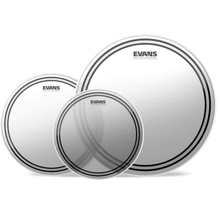 Evans EC2S Frosted Rock Drum Heads Tom Pack (10", 12", 16")-Evans-Infinite Music