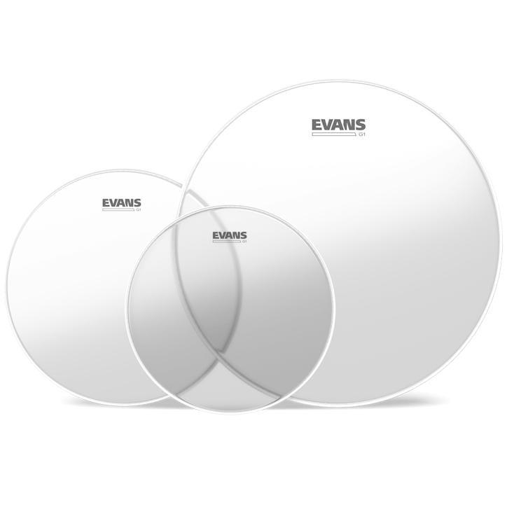 Evans G1 Clear Fusion Tompack 10 12 14 Inch Drum Head Pack ETP-G1CLR-F-Evans-Infinite Music